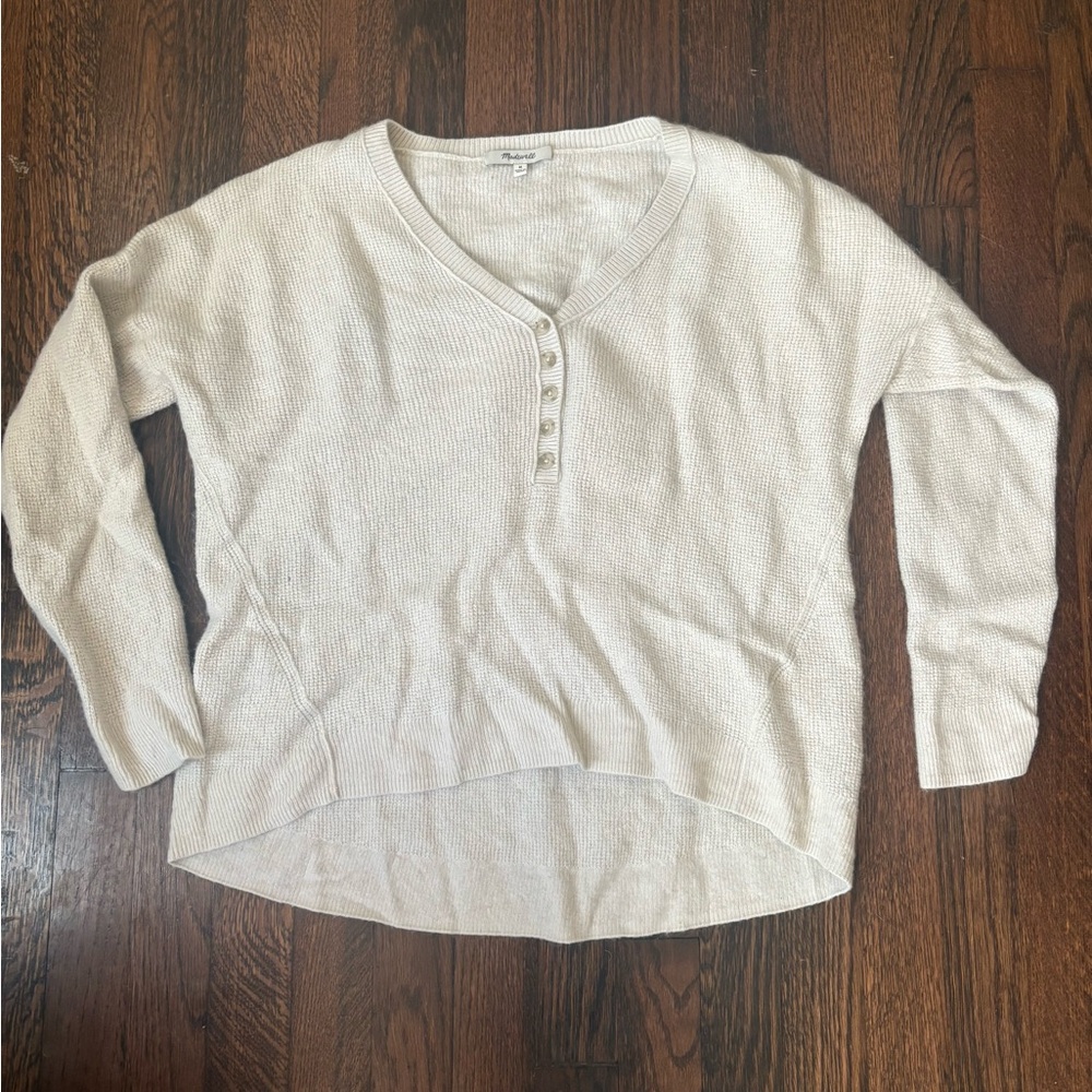 Madewell women’s oversized asherton waffle henley sweater
